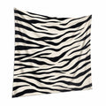 Wandteppich 150 x 130 cm Gewebe Schwarz Creme Zebramuster mit Ösen